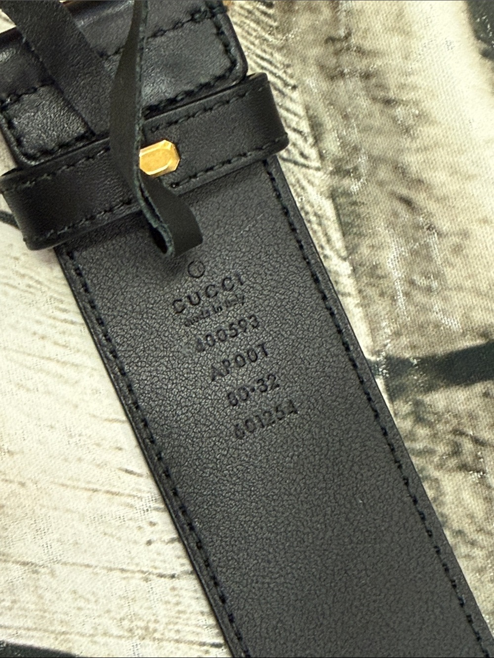 GUCCI GG Marmont Belt Black Leather Gold Buckle Size 80/32 - Picture 5 of 12